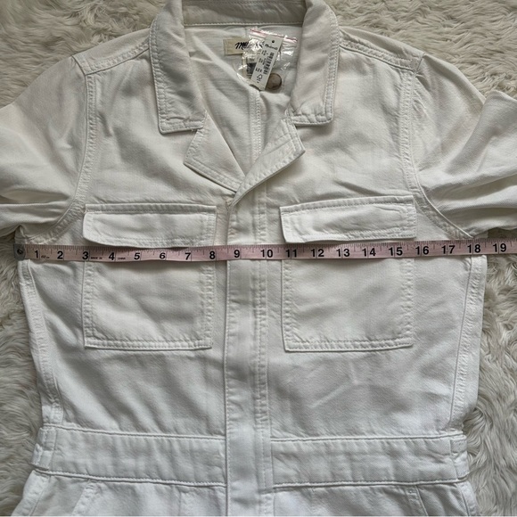 Madewell Jumpsuit Utility Coveralls Denim Cotton Blend Vintage Ivory S NWT New - Picture 10 of 13